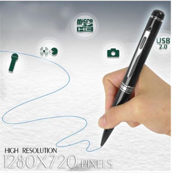 

hd 1080p h2.64 pen camera digital pen pinhole camera mini voice video recorder motion detection dvr camcorder dv silver/golden 30pcs/lot, Black;sliver