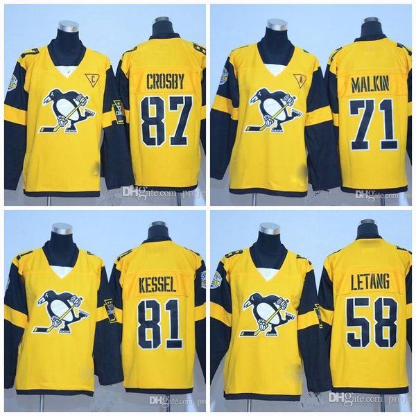 

Youth Stadium Series Pittsburg Penguins 87 Sidney Crosby 58 Kris Letang 71 Evgeni Malkin 81 Phil Kessel Hockey Jersey