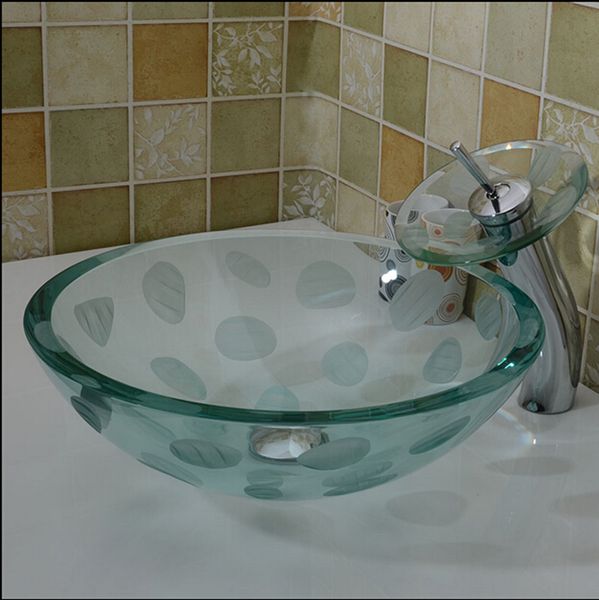 

bathroom tempered glass sink handcraft counter round basin wash basins cloakroom shampoo vessel bowl hx019