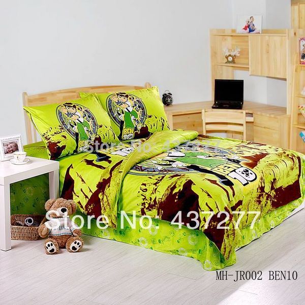 Brand New Ben 10 Cartoon Cotton Bedding Set For Boy Teen Twin Full