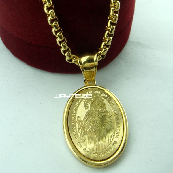 

дамы 18kt желтого золота gp цепи девы марии ожерелье n279, Silver