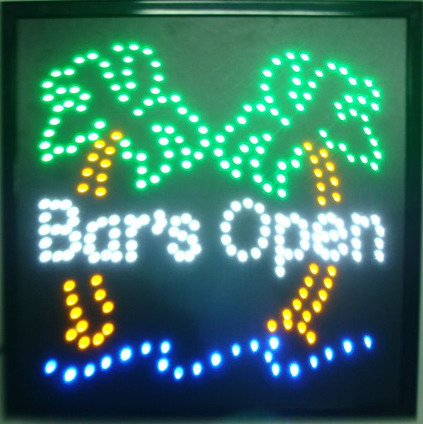 Üst fasion gerçek grafik led bira bar dükkanı açık neon tabela 19x19 inç ücretsiz