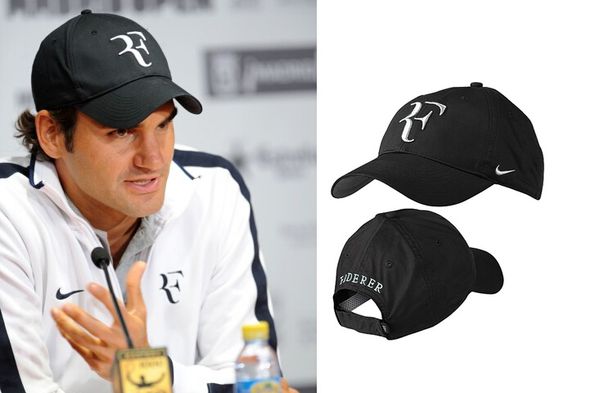 

wholesale-drop shipping classic foreign trade fashion tennis cap roger federer rf tennis tennis hat limited edition, Black;white