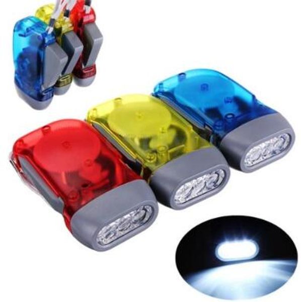 

hand pressing 3 led crank power dynamo wind up flashlight torch night lamp light camping outdoor sports tool outdoor gear cca8352 100pcs