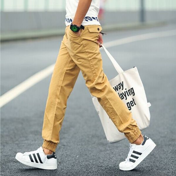 

оптовая продажа-2015 мужские бегунов сплошной цвет бегунов брюки случайные панталоны хип-хоп шаровары тощий бегунов мужчины бег homme, Black