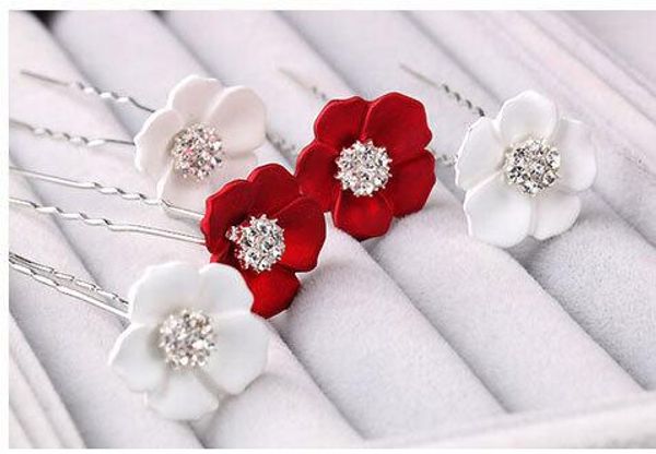 haarspelden Korea stijl haar bruid parel haarspelden voor meisjes pruim bloemen haaraccessoires groothandel bruid tiara HT051