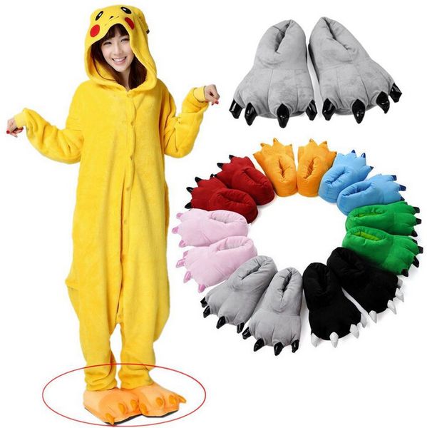 

wholesale-funny animal claw slippers home shoes winter indoor adults cartoon character slippers /bear for matching pajamas, Black