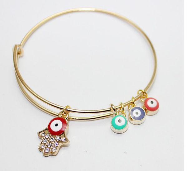

2016 new alloy pendant palm eye bracelet, Black