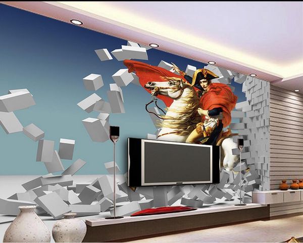 

living style wallpaper wall brick napoleon riding tv backdrop wall mural p wallpaper