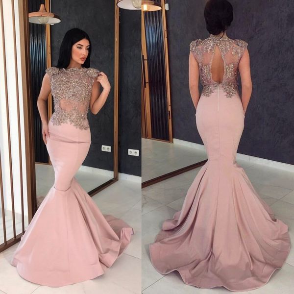 

mermaid hollow back dress evening wear long illusion bodice lace appliqued crystal prom gowns vintage beads formal pageant dress, Black;red