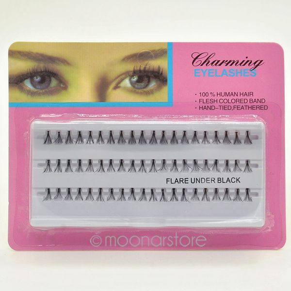 

wholesale-2015 60pcs women fashion makeup individual black false eyelash cluster extension set 8/10/12mm false eye lash ls*mhm048#a3