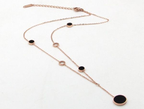 

korean version of the korean version of the black and white double short round cake short necklace female tide personality wild titanium ste, Silver