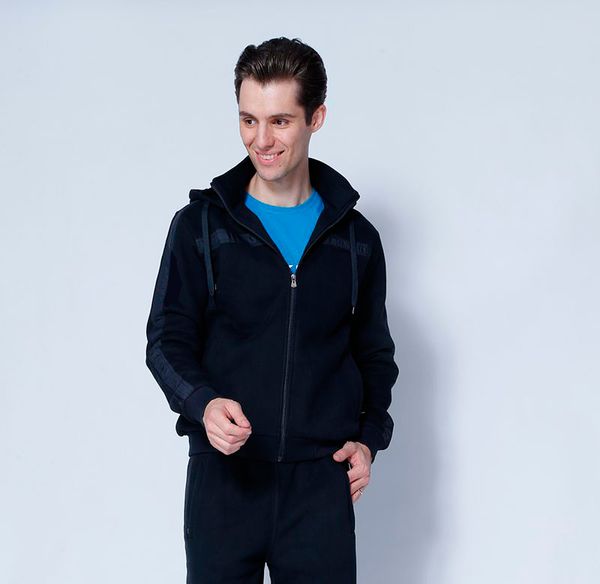 

men's fleece jackets recreational sweater coat, Black