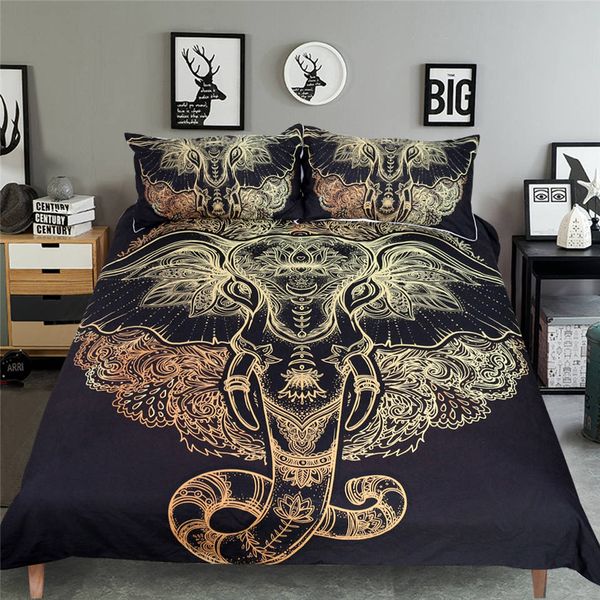 Gilt Headed Mandala Bedding Sets Duvet Cover Floral Pillow Shams