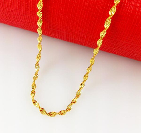

fast 18k yellow gold filled necklacediamond cutting women's necklaces chains width:2mm, length: 45cm, weight:. 2.8g, Silver