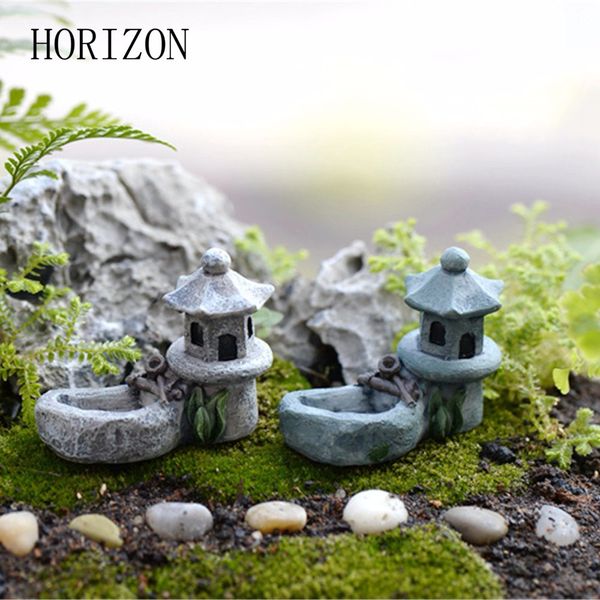 

wholesale- new 1pcs vintage artificial pool tower miniature fairy garden home decoration mini craft micro landscaping decor diy accessories