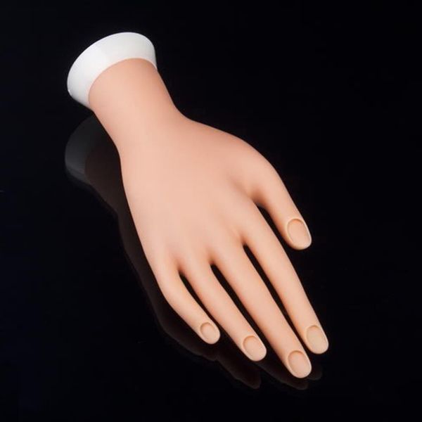 

wholesale- pro practice nail art hand soft training display model hands flexible silicone prosthetic personal salon manicure tools beauty, Red;gold