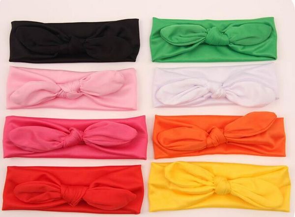 

fashion big bow head wrap lovely bowknot baby headbands cotton baby headwear girl hair bow 9 colors,20pcs, Slivery;white