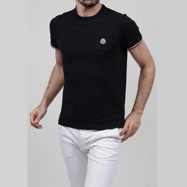 

Новый 2018 Лето карманный мужской бренд логотип вышивка футболка мужская с коротким рукавом футболки мужчины 100% хлопок футболки S-5XL плюс размер топы тройники