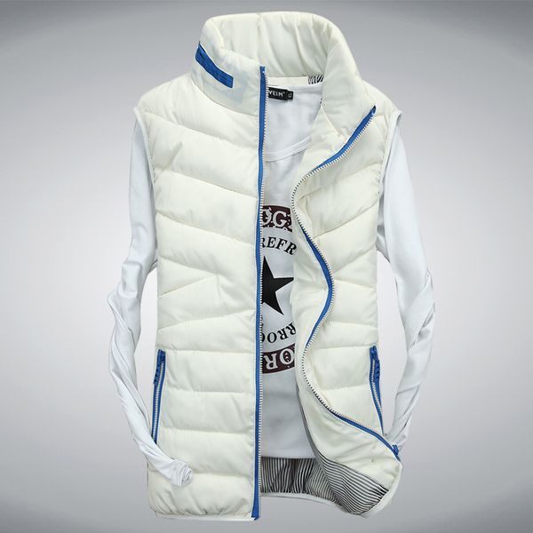 

fall-new winter vest for men and women lovers eiderdown cotton collar thickening vest men sports fashion tank coat, Black;white