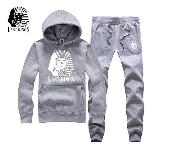 

s-5xl est men last kings hoodie +pants , men's lastkings suit hip hop sweatshirts tracksuits, Gray