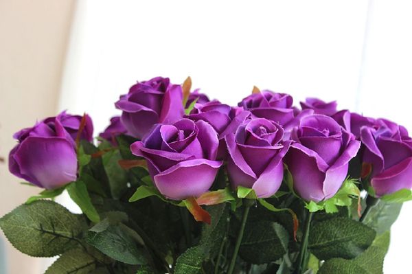 Керамические цветы Розовые шелковые ремесла Цветы Реальные цветы для свадьбы Украшение для рождественских украшений 7 Цвет Дешевая распродажа 2015 новый стиль