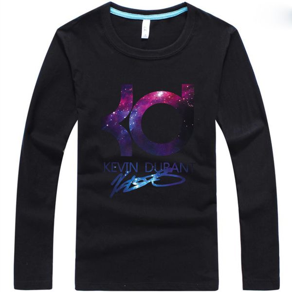 

wholesale-basketball jersey long sleeve t-shirt thunders kevin durant tee t shirt kd signature t-shirts size s-3xl, White;black