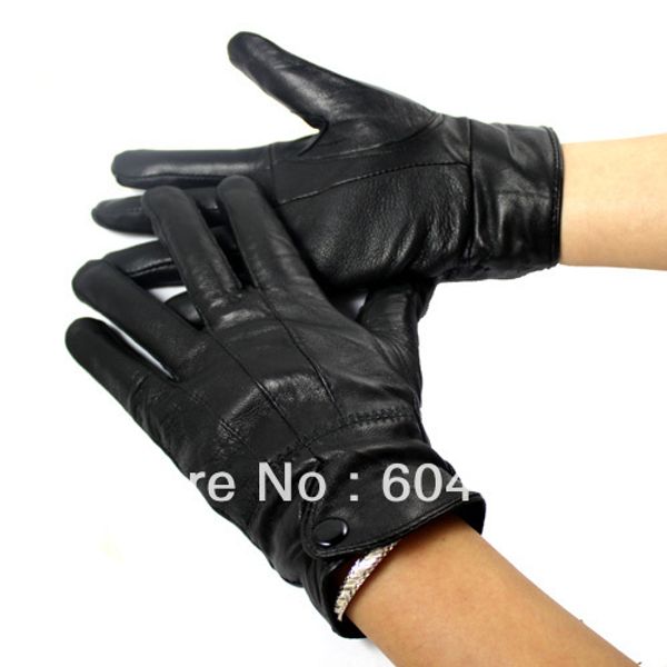 

wholesale- winter blending sheep skin leather gloves fur cape glove men women motor, Blue;gray