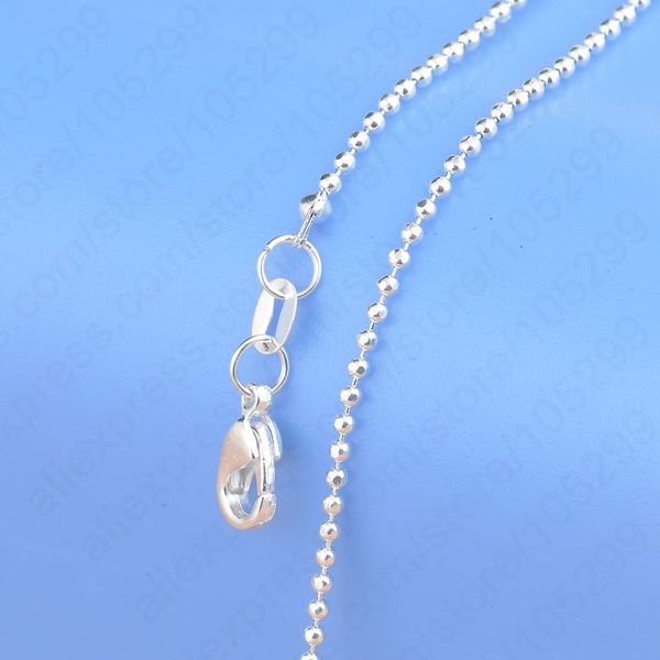 Wholesale-Free Shipping New Fashion 1PC 18" Genuine 925 Sterling Silver Section Faceted Ball Jewelry Necklace Chains With Lobster