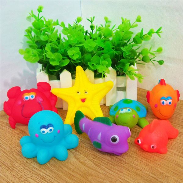 

Color Marine Animals Baby Water Fun Bathing Toys Pinch Sounds Rubber Kids Swiming Beach Sand Play Baby Toys Direct Sales by Manufacturer