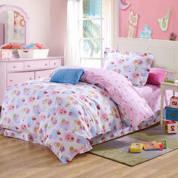 cartoon sheep mushroom pink bedding bed linens 100 cotton twin 100 cotton twin sheets