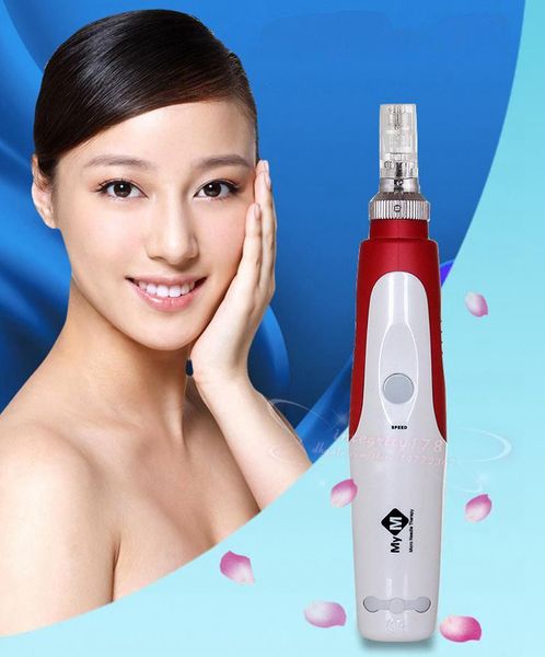 

drop ship mym derma pen auto electric derma pen stamp with micro needle cartridges anti aging facial beauty