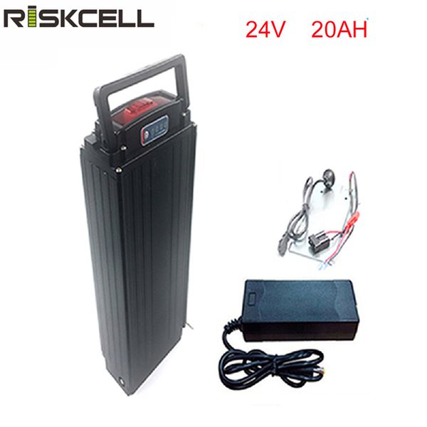 

ebike rear rack battery 24v 20ah electric bicycle lithium battery 24v 700w battery for electric bike +power lights +tail lights
