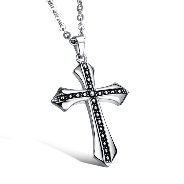 

classical jesus cross design necklaces & pendants for men fashion vintage stainless steel jewelry price, Silver