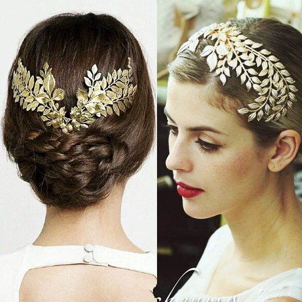

wholesale-baroque tiara vintage gold leaf hair accessories bridal headpieces headwear wedding tiaras crown hair jewelry women accessories