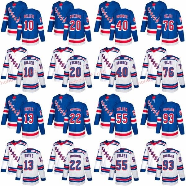 

New York Rangers Jerseys 2018 Ice Custom 20 Chris Kreider 22 Kevin Shattenkirk 10 J.T. Miller 13 Kevin Hayes 40 Michael Grabner Blue White