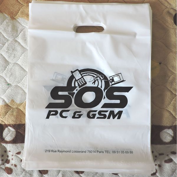 

customized printing logo shopping pe bags plastic material used for packaging gift goods clothes and so on