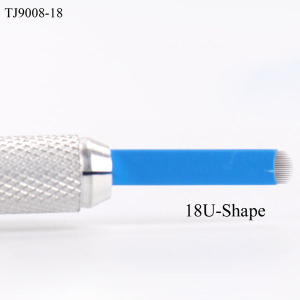 

50pcs/lot 18 pin u shape tattoo needles permanent makeup eyebrow embroidery blade for 3d microblading manual tattoo pen