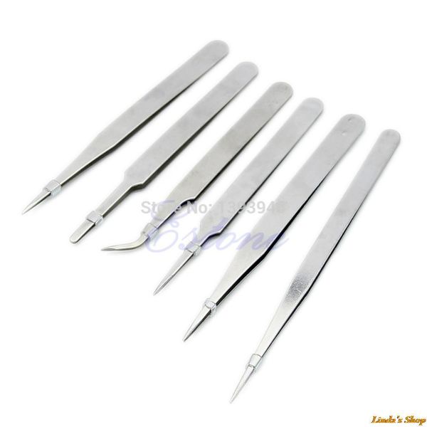 lot of 6 Pcs Anti-static Tweezers Maintenance Tool TS10 TS11 TS12 TS13 TS14 TS15