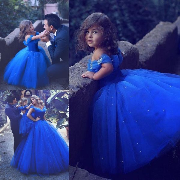 

Royal BlueGirl's Pageant Платья Принцессы Свадебные Платья для Девочек-Цветочниц Пышная Пач