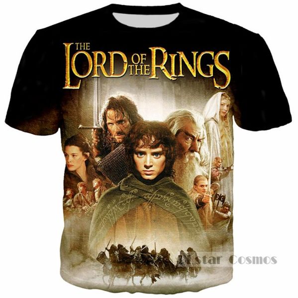 

fashion men/women tv the lord of the rings harajuku summer style funny 3d print casual t-shirt h208, White;black