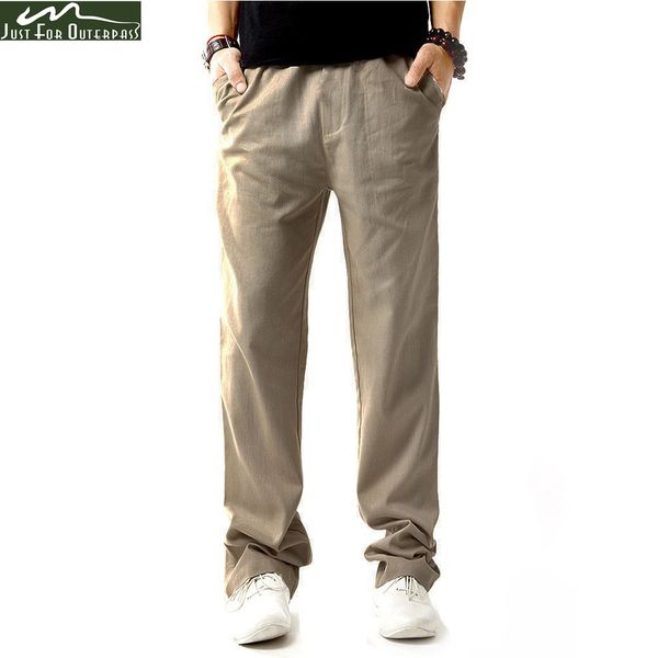 

wholesale- 2017 new arrival fashion summer linen pants men breathable casual pants comfort mens big size flax trouser male 4xl loose pants, Black