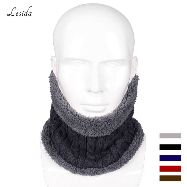 

wholesale- lesida winter warm scarf men tubular neck scarves fur collar ring infinity male kerchief bufanda hombre 25*20cm ns1002, Blue;gray