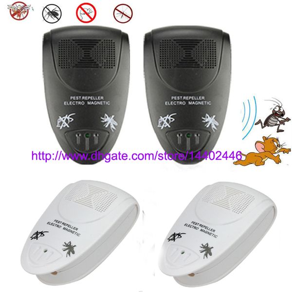 60 pçs / lote Ultrasonic Eletrônico Anti Rato Rato Pragas Ratos Bug Flea Mosquito Repeller Repeller Repelente preto Branco EUA UE REINO UNIDO Plugue