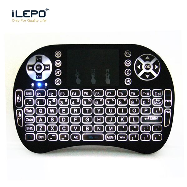 

2.4g беспроводная клавиатура с подсветкой mini rii i8 с сенсорной панелью air mouse подсветка игровой клавиатуры для мини-пк планшет android