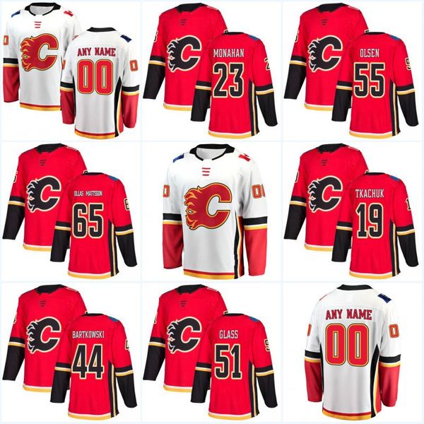 

2018 new season 13 johnny gaudreau 23 sean monahan 7 t. j. brodie 5 mark 19 matthew tkachuk giordano calgary flames hockey jerseys, Black;red