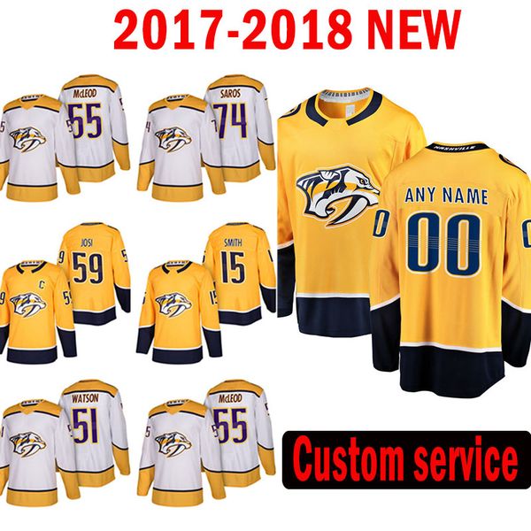 

Nashville Predators Custom 2017-2018 New 59 Roman Josi 55 Cody McLeod Jersey 15 Craig Smith 74 Juuse Saros 51 Austin Watson Jerseys