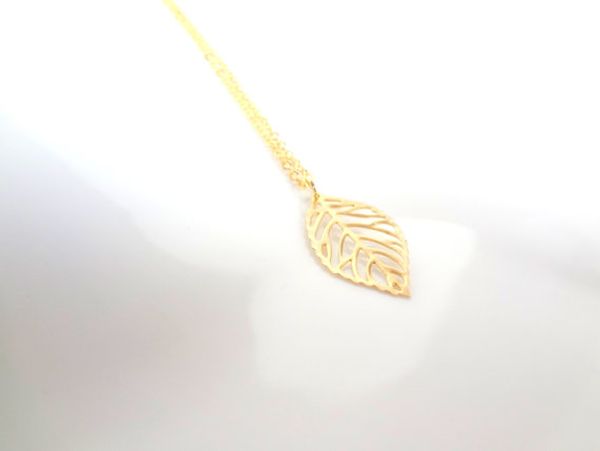 

5pcs dainty nature leaf necklaces plant tree hollow fallen leaves necklace simple cute leaf necklaces for ladies women, Silver