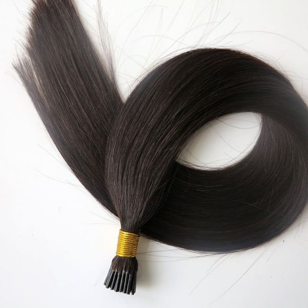 

pre bonded i tip brazilian human hair extensions 50g 50strands 20 22inch #1b/off black indian straight hair products
