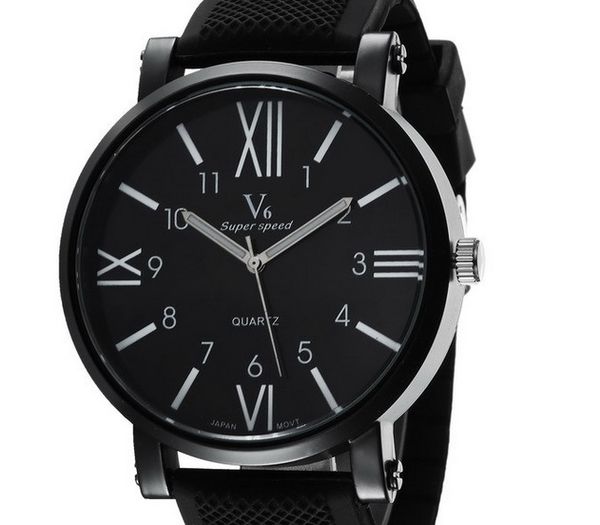 

new v6casual quartz men watches fashionroman numerals graduation wristwatch dropship silicone clock fashion hours dress watch christmas gift, Slivery;brown